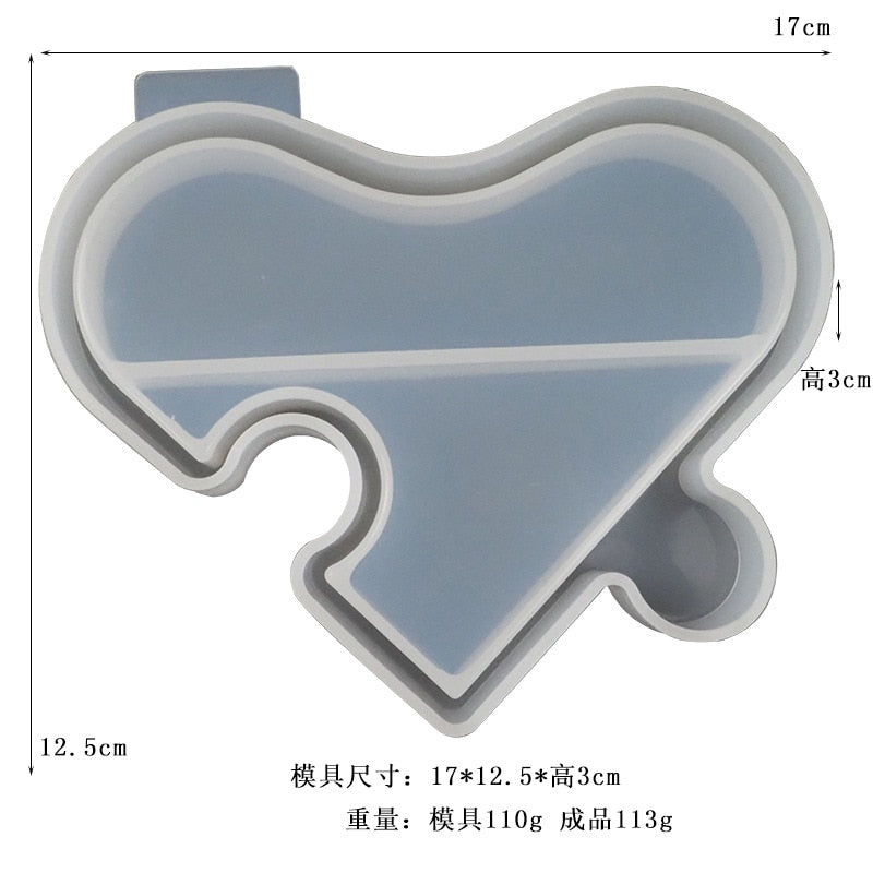 Silicone Mold Ashtray Resin Mold Heart Square Mold For DIY Resin UV Crystal Epoxy Crafts Crystal Ashtray Home Decoration