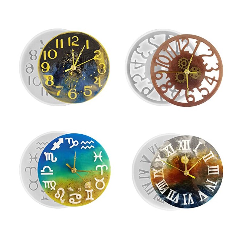 Silicone Mold Clock For Jewelry  Arabic Roman Numeral Clock Resin Silicone Mould Handmade Tool DIY Epoxy Resin Molds