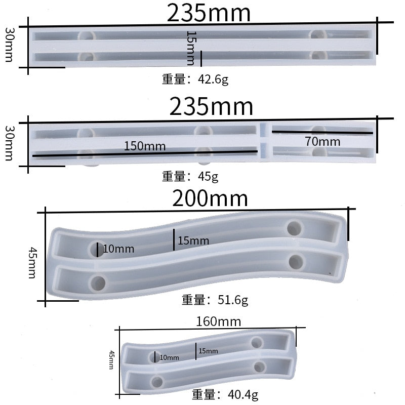 DIY Fruit Tray Handle Resin Molds for Decorative Handle Crystal Epoxy Mold Handle Ornament Bending