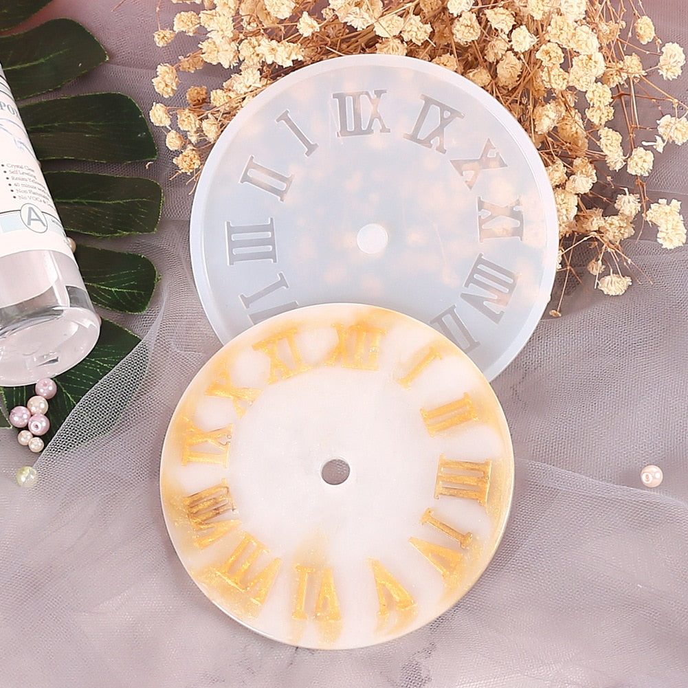 Silicone Mold Clock For Jewelry  Arabic Roman Numeral Clock Resin Silicone Mould Handmade Tool DIY Epoxy Resin Molds