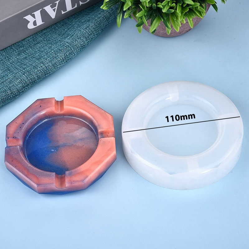 Silicone Mold Ashtray Resin Mold Heart Square Mold For DIY Resin UV Crystal Epoxy Crafts Crystal Ashtray Home Decoration