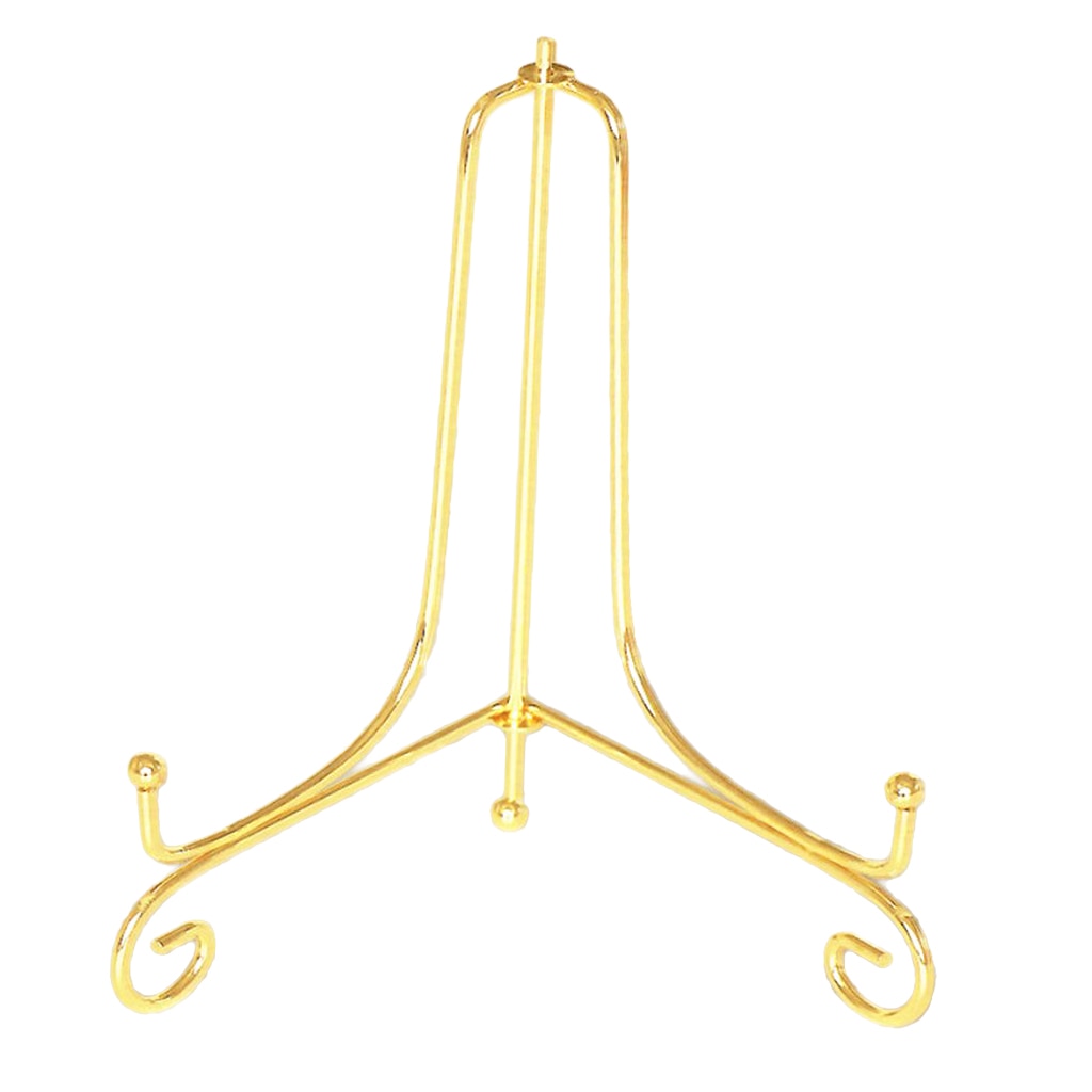 4-12inch Wire Iron China Plate Stand Easel Art Display Stand Rack Holder Gold