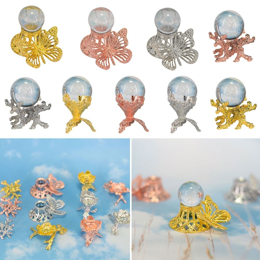 1Pc Metal Butterfly Display Base Holder Stand for Crystal Ball Sphere Support Home Decoration Ornaments Craft Gift