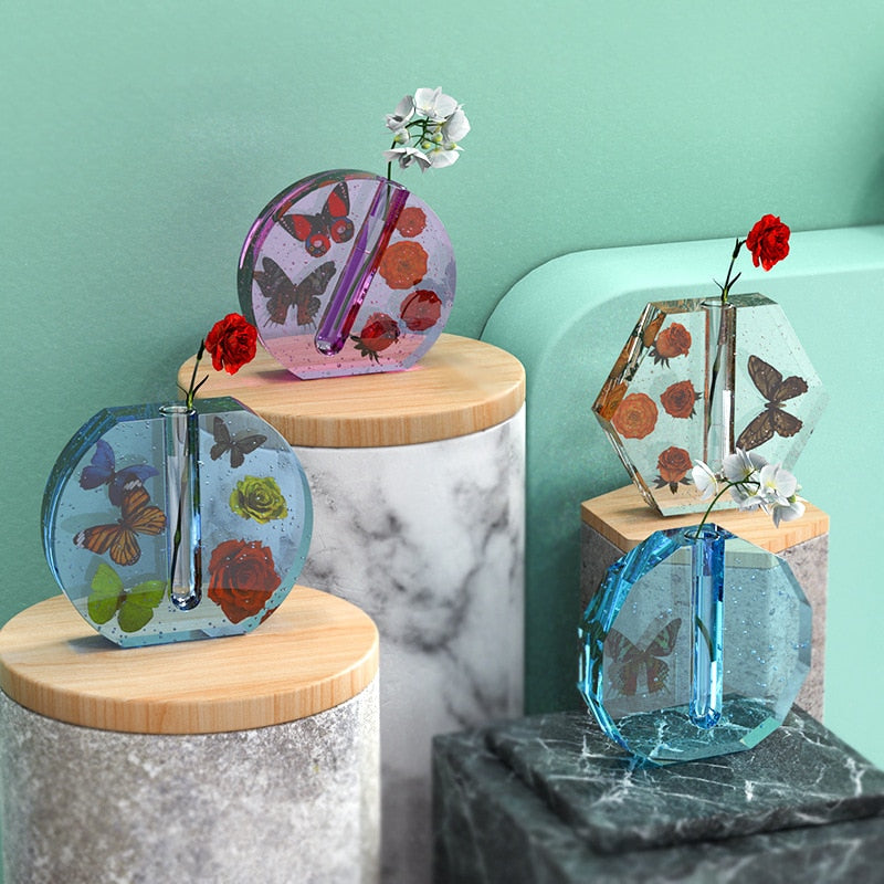 DIY Crystal Resin Silicone Mold Irregular Test Tube Vase Water Culture Plant Silicone Mold For Resin Making Epoxy Mirror Molds