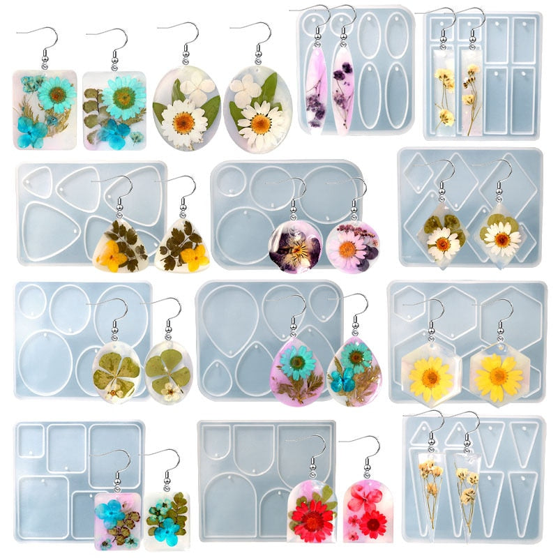 Multi Sets Fashion Design Earrings Pendant Epoxy Resin Silicone Molds Making For DIY Charms Pendant Creative Jewelry Craft 2022