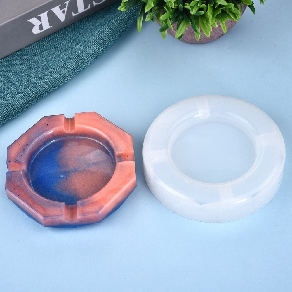 Silicone Mold Ashtray Resin Mold Heart Square Mold For DIY Resin UV Crystal Epoxy Crafts Crystal Ashtray Home Decoration