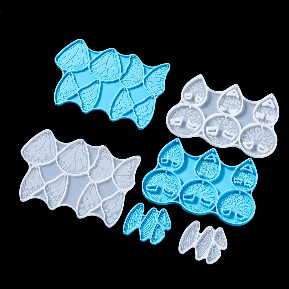 Butterfly Leaf Earrings Pendant Epoxy Resin Silicone Molds Hollow Arts Crafts Making For DIY Charms Pendant Jewelry Molds