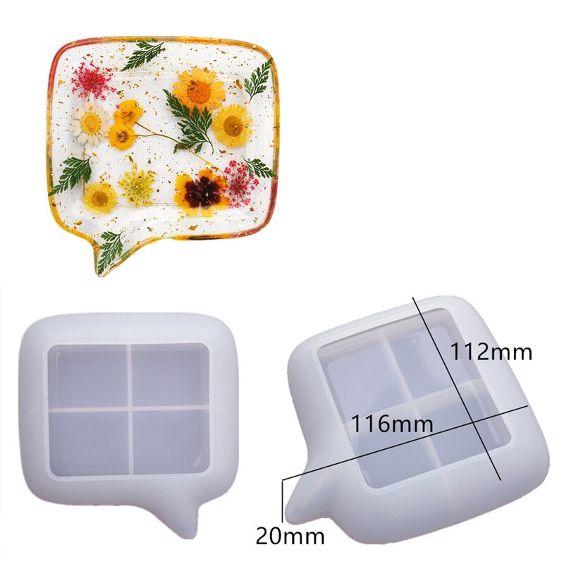 Silicone Mold Ashtray Resin Mold Heart Square Mold For DIY Resin UV Crystal Epoxy Crafts Crystal Ashtray Home Decoration