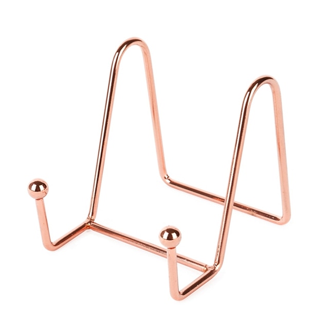 Metal Display Plate Stand Rose Gold Black Picture Frame Holder Stands for Book Photo Platter Storage Rack Home Decor Supplies