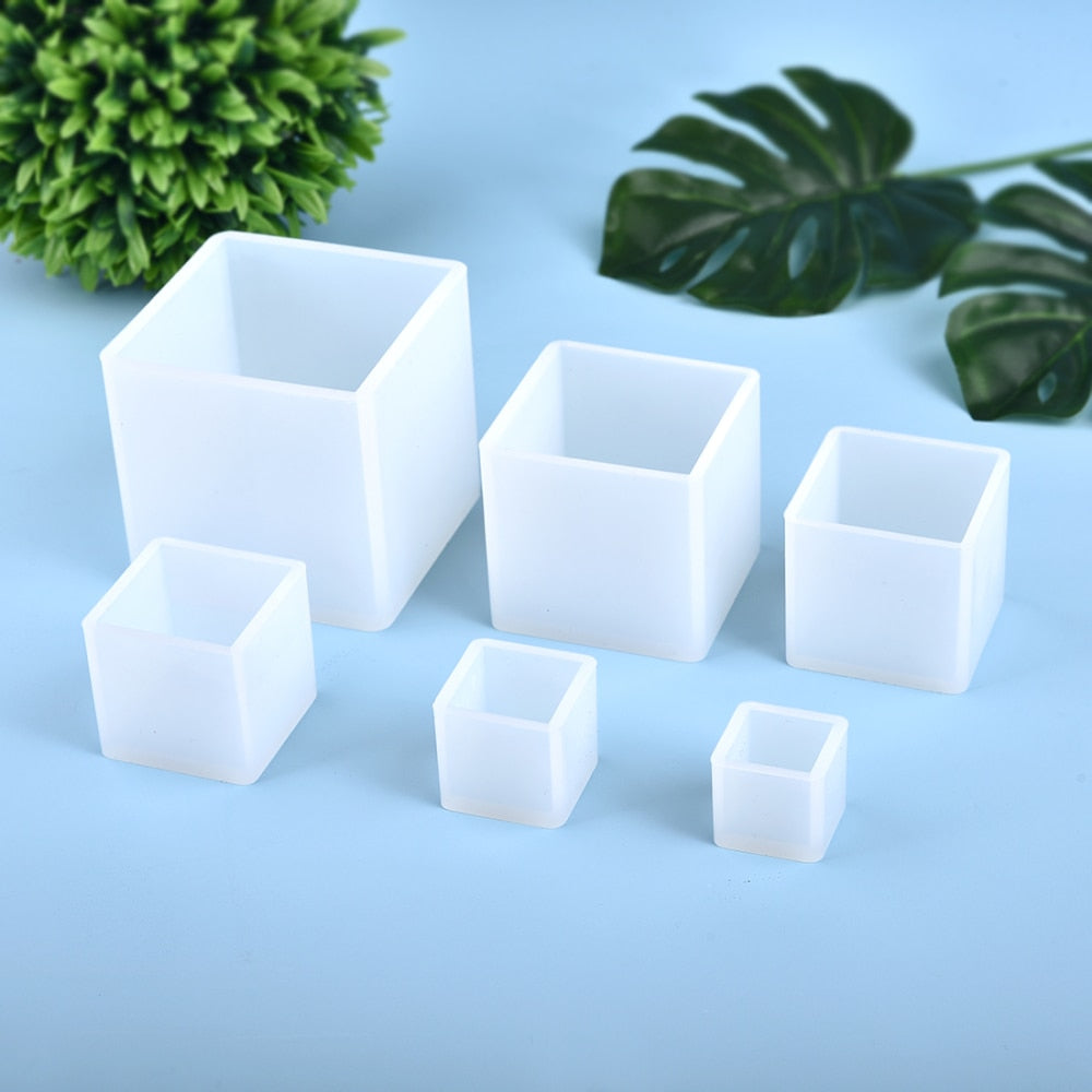 Cuboid Cube Resin Mold Crystal Epoxy Silicone Mold DIY Jewelry Pendant Storage Tray Mold Square Rectangular Casting Accessories