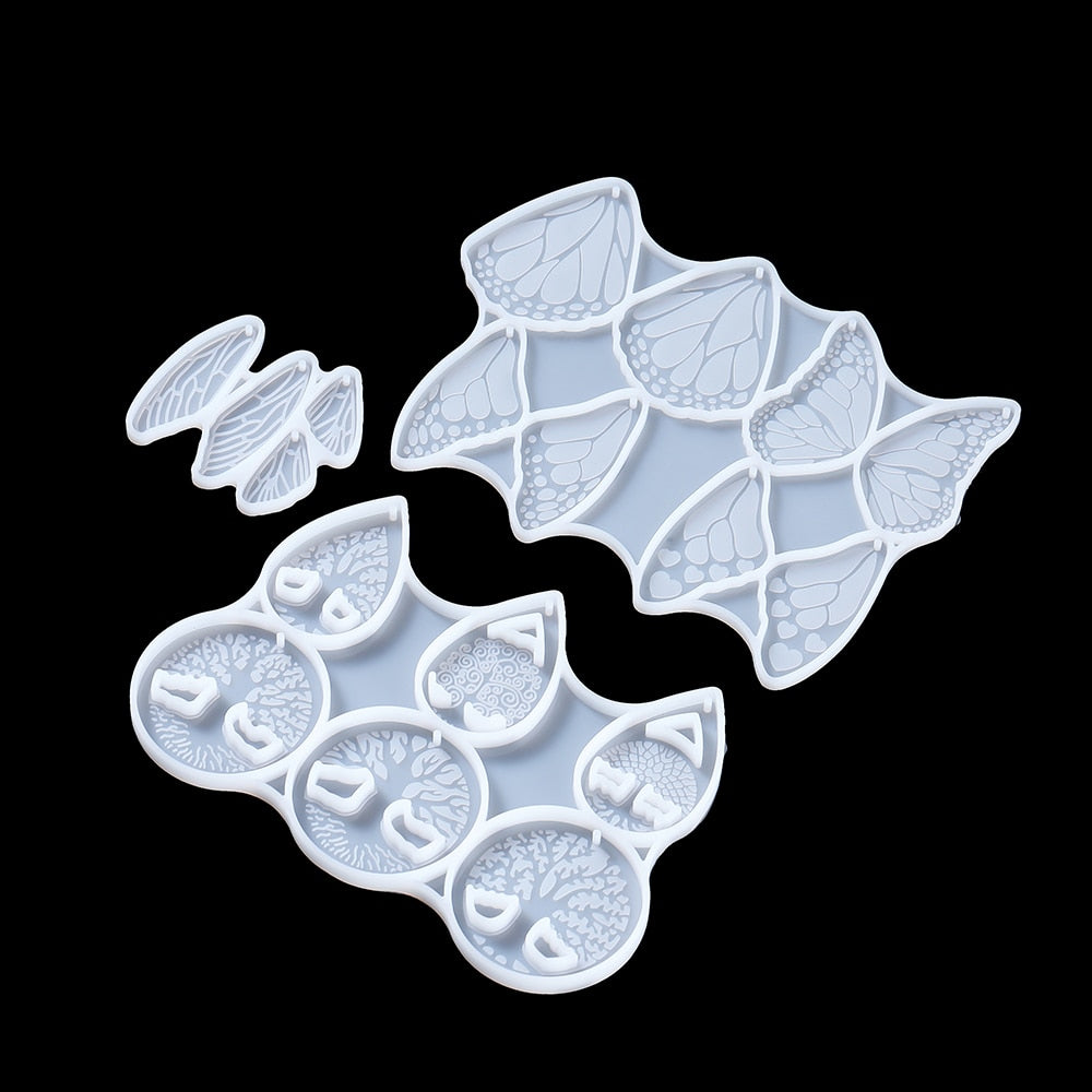 Butterfly Leaf Earrings Pendant Epoxy Resin Silicone Molds Hollow Arts Crafts Making For DIY Charms Pendant Jewelry Molds