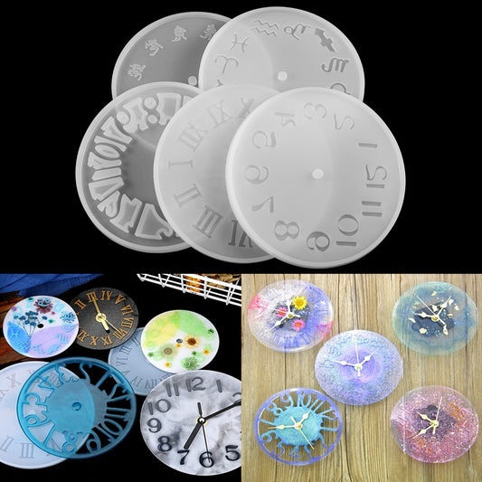 1pc Arabic Numerals Clock Silicone Molds Handmade Crafts Clock Epoxy Resin Molds For DIY Jewelry Making Finding Tools Supplies